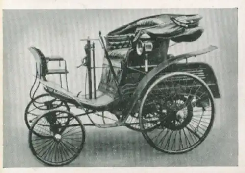 Sammelbild Das Kraftfahrzeug Nr. 232, Entwicklung des Kraftfahrzeugs, Benz Motorwagen 1898