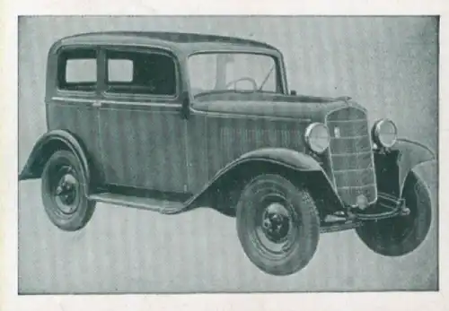 Sammelbild Das Kraftfahrzeug Nr. 205, Deutsche PKW vor 1945, Opel Type P4, Limousine
