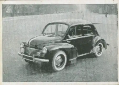 Sammelbild Das Kraftfahrzeug Nr. 206, PKW nach 1945, Renault Heck 4 CV, Limousine