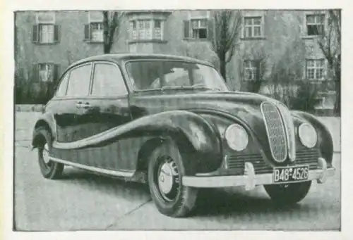 Sammelbild Das Kraftfahrzeug Nr. 29, Deutsche PKW nach 1945, BMW 501, Limousine