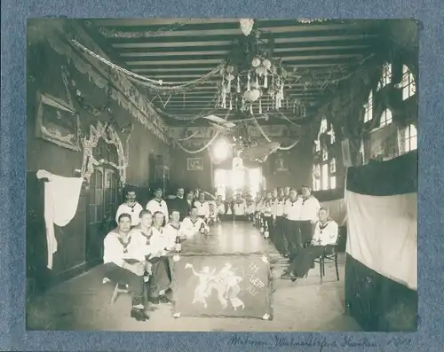 Foto Deutsche Seeleute, Matrosen Weihnachtsfeier in Hankau 1912