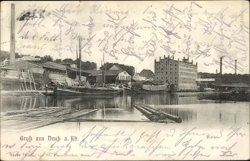 Ak Neuss am Rhein, Hafen