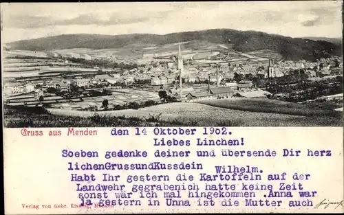 Ak Menden im Sauerland, Panorama