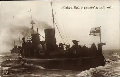 Ak Deutsches Kriegsschiff, Modernes Hochseetorpedoboot in voller Fahrt