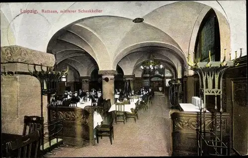 Ak Leipzig in Sachsen, Rathaus, mittlerer Schankkeller