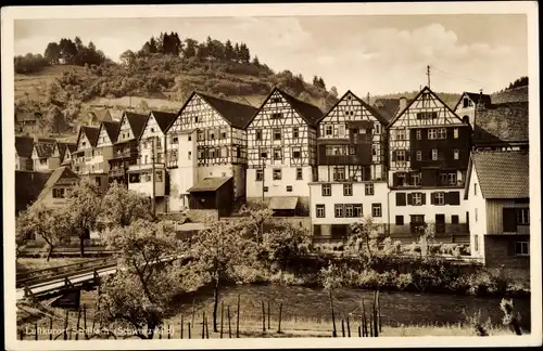 Ak Schiltach im Schwarzwald, Ortsansicht, Fachwerkhäuser