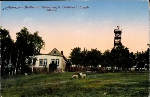 Ak Einsiedel Chemnitz Sachsen, Ausflugsort Geiersberg, Aussichtsturm