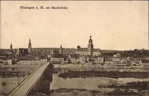 Ak Kitzingen in Mainfranken Bayern, Mainbrücke