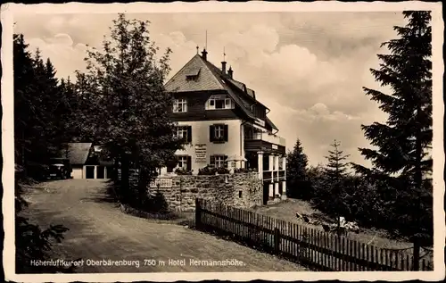 Ak Oberbärenburg Altenberg im Erzgebirge, Hotel Hermannshöhe