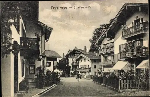 Ak Tegernsee in Oberbayern, Straßenpartie