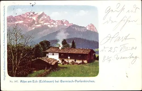 Ak Eckbauer Garmisch Partenkirchen in Oberbayern, Alpe am Eck, Panorama