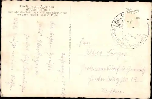 Ak Wildbichl Tirol, Gasthaus zur Alpenrose, Panorama