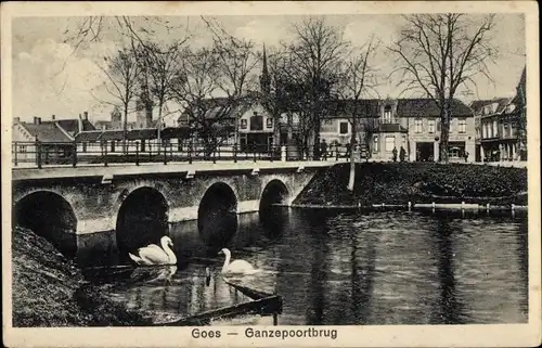 Ak Goes Zeeland Niederlande, Ganzepoortbrug