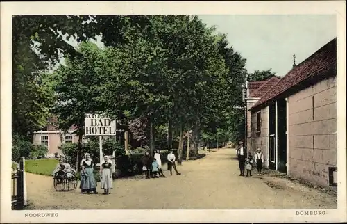 Ak Domburg Veere Zeeland Niederlande, Noordweg, Restaurant Bad Hotel