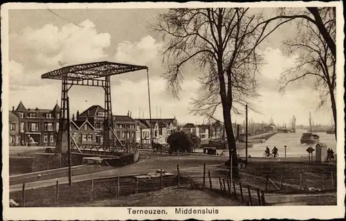 Ak Terneuzen Zeeland Niederlande, Middensluis