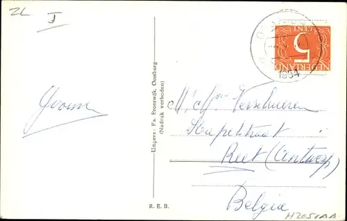 Ak Oostburg Zeeland, Koningin Wilhelmina Lyceum