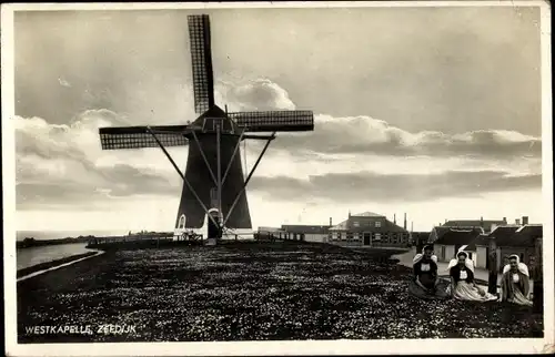 Ak Westkapelle Walcheren Zeeland, Zeedijk