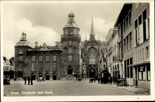 Ak Goes Zeeland Niederlande, Stadhuis met Kerk