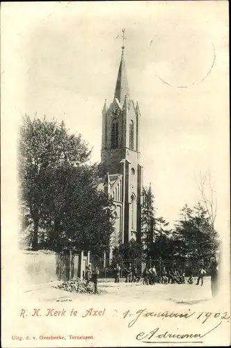 Ak Axel Zeeland Niederlande, R. K. Kerk