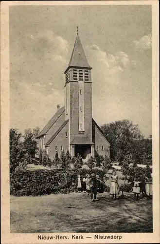 Ak Nieuwdorp Zeeland, Nieuw-Herv. Kerk, Kinder