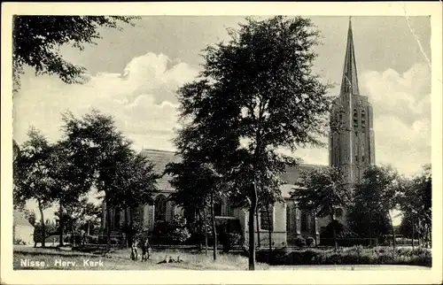 Ak Nisse Zuid Beveland Zeeland Niederlande, Herv. Kerk