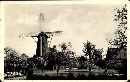 Ak Axel Zeeland Niederlande, Molen