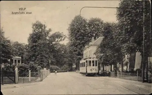 Ak Velp Gelderland Niederlande, Zutphensche straat, Straßenbahn