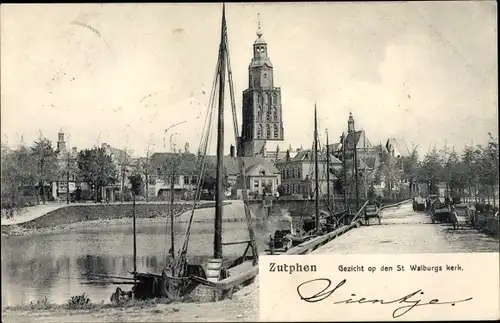 Ak Zutphen Gelderland, Gezicht op den St. Walburgs kerk