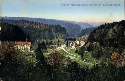 Ak Kirnach Sankt Georgen im Schwarzwald, Blich auf Genesungsheim Kirneck und Bahnhof