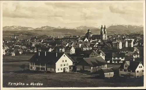 Ak Kempten im Allgäu Schwaben, Norden, Panorama