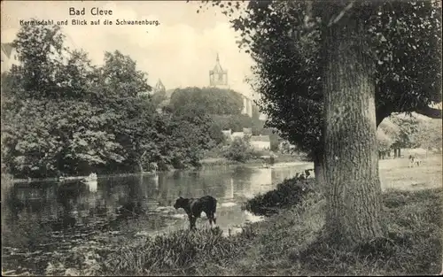 Ak Bad Cleve Kleve am Niederrhein, Kermisdahl und Blick auf die Schwanenburg