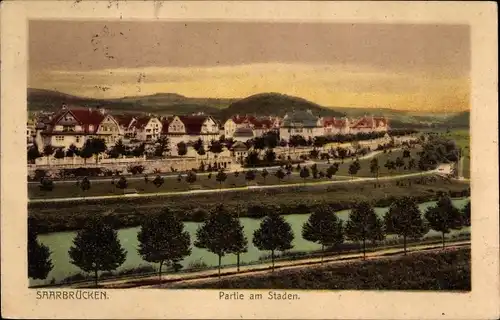Ak Saarbrücken im Saarland, Partie am Staden