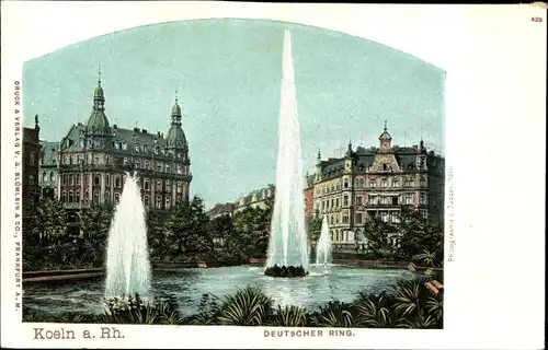 Ak Köln am Rhein, Deutscher Ring, Fontaine