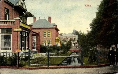 Ak Velp Rheden Gelderland Niederlande , Straßenpartie, Vijverlaan