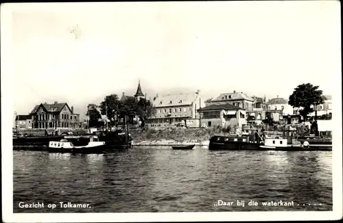 Ak Tolkamer Gelderland, Flusspartie, Boote, Häuser