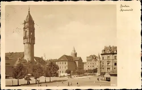 Ak Bautzen in der Oberlausitz, Kornmarkt mit Reichenturm