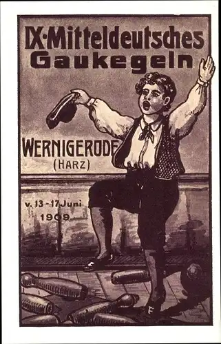 Künstler Ak Wernigerode Harz, IX. Mitteldeutsches Gaukegeln 1909