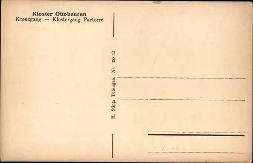 Ak Ottobeuren in Oberschwaben Allgäu, Kloster, Kreuzgang, Klostergang Parterre