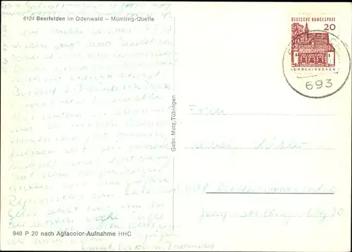 Ak Beerfelden Oberzent im Odenwald, Mümling-Quelle