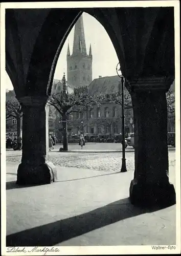 Ak Hansestadt Lübeck, Marktplatz