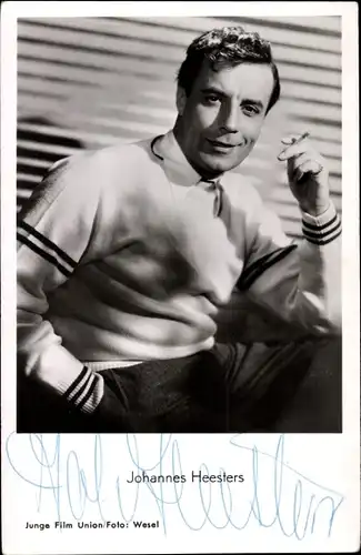 Ak Schauspieler Johannes Heesters, Portrait, Autogramm, Zigarette