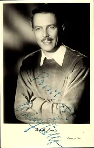 Ak Schauspieler Rudolf Lenz, Portrait in einem Automobil, Försterliesel, Lili Marleen, Autogramm