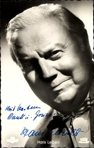 Ak Schauspieler Hans Leibelt, Portrait, Autogramm, Schwarzwaldmelodie