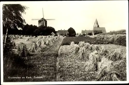 Ak Zeddam Gelderland Niederlande, Kruitmolen en Kerk