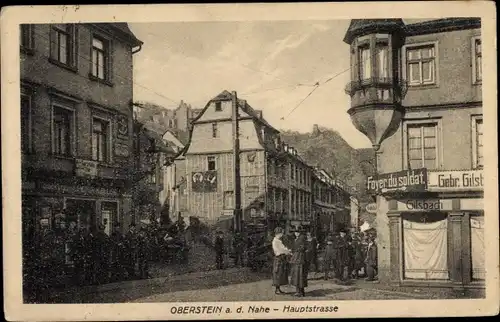 Ak Idar Oberstein an der Nahe, Hauptstraße, Foyer du soldat, Handlung Gilsbach