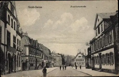 Ak Groß Gerau in Hessen, Frankfurter Straße, Straßenpartie