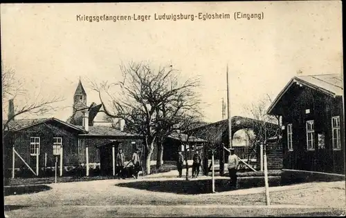 Ak Ludwigsburg Eglosheim, Eingang zum Kriegsgefangenenlager