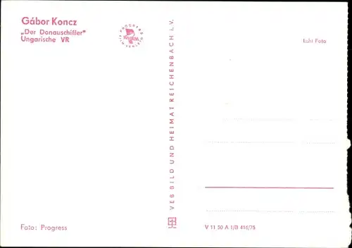 Ak Schauspieler Gabor Koncz, Der Donauschiffer, Portrait