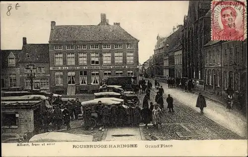 Ak Rousbrugge Haringhe Roesbrugge Haringe Flandern, Grande Place