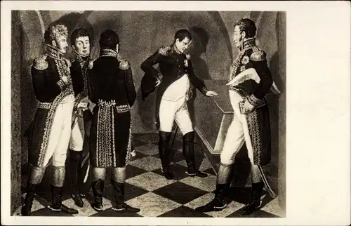 Ak Worte Napoleon I. am Sarge Friedrich d. Großen in der Garnisonskirche Potsdam 1806